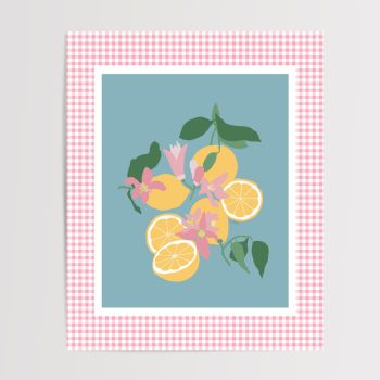 Lemon Fruit Floral 8x10 Wall Art Print
