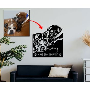 24" Wood Sign: 2 Pet, 2 names