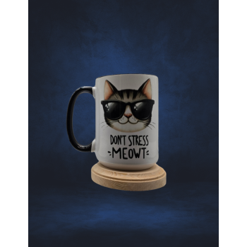 15 oz Coffee mug - Don't stress meowt