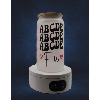 16 OZ Frosted Glass - ABCDEFU