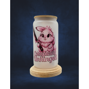 16 OZ Frosted Glass - Completely Unhinged