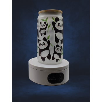 16 OZ Frosted Glass - Pandas
