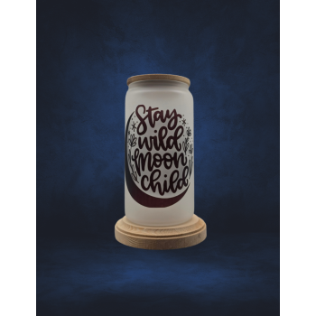 16 Oz Frosted Glass - Stay Wild Moon Child