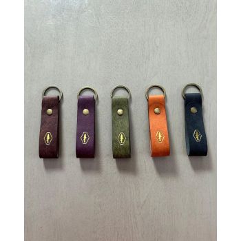 Gold Foil Embossed Leather Keychain – Big Fish Designs Logo - Pueblo Leather