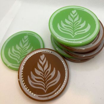 2 pack of latte art coasters