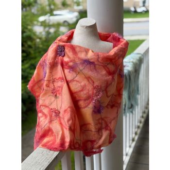 Felted Wool-on-Silk Shawl