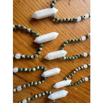 Moonlit Grove hand-knotted gemstone necklace 