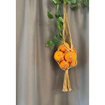 Macrame Harvest Cradle - Fruit & veggie hanging bag