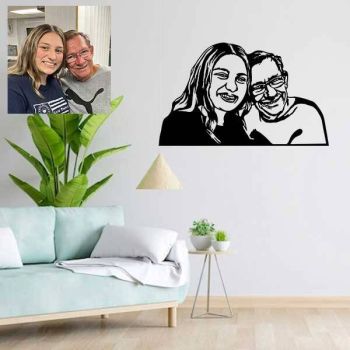 24" Wood Sign: 2 people