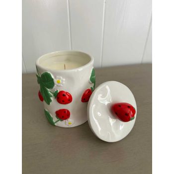 Strawberry Jar Candle - Strawberry Cheesecake Scented