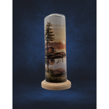20 Oz Tumbler - Cabin at sunset