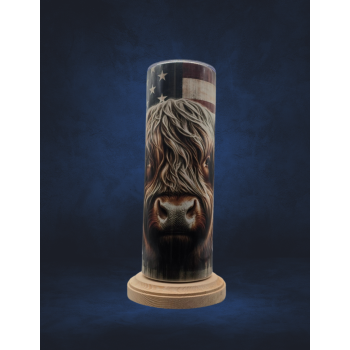 20 Oz Tumbler - Patriotic Highland Cow