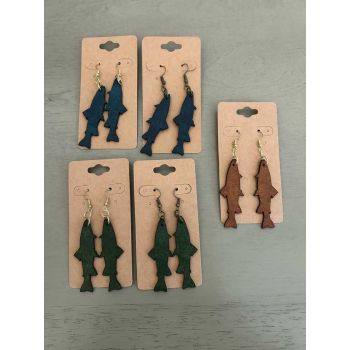 Leather Fish Earrings – Handcrafted from Upcycled Trout Cutouts