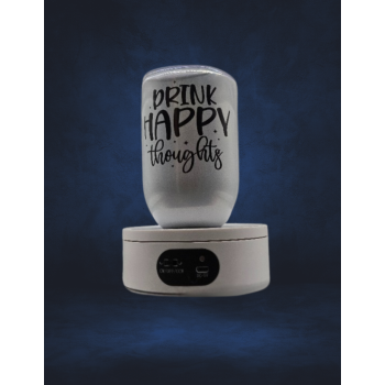 12 Oz Wine thermos -Drink Happy Thoughts